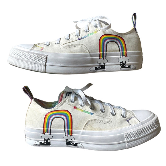 CONVERSE CTAS Lift OX Women's Size 11/EU 42.5 Rainbow Platform Sneakers A02264C - Picture 1 of 14